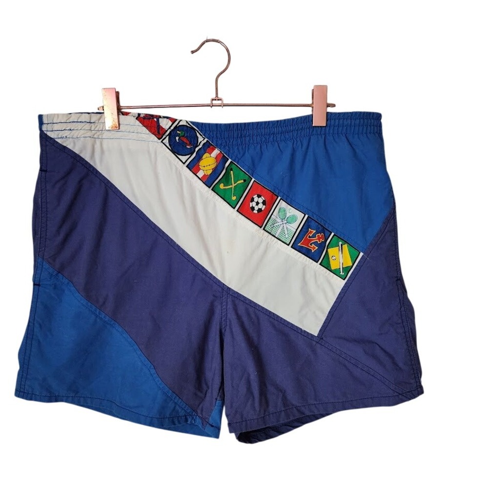 LORD & TAYLOR Winners Cup 90s Preppy Yacht Swim Shorts M